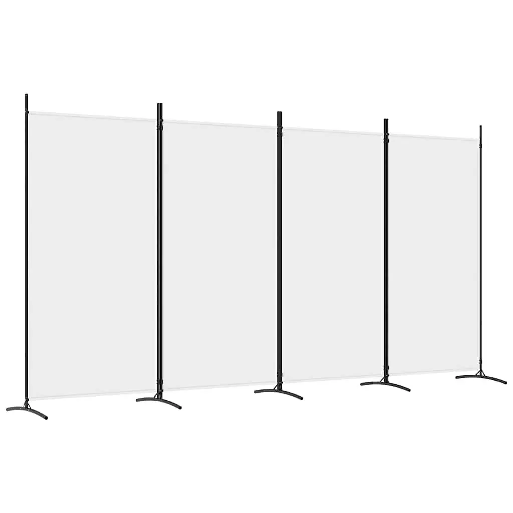 Room Divider Privacy Partition 4 Panel 346x180cm White Fabric Folding Screen