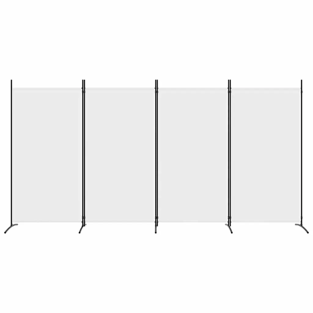 Room Divider Privacy Partition 4 Panel 346x180cm White Fabric Folding Screen
