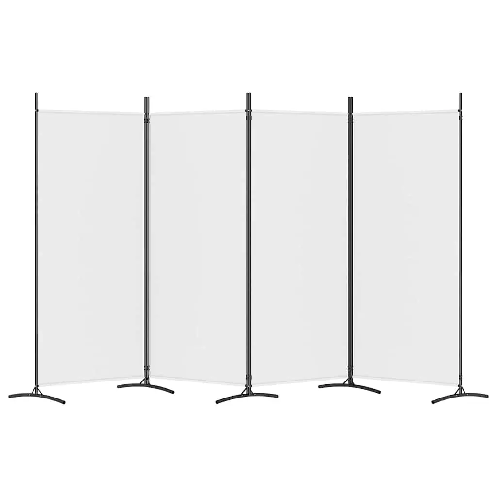 Room Divider Privacy Partition 4 Panel 346x180cm White Fabric Folding Screen