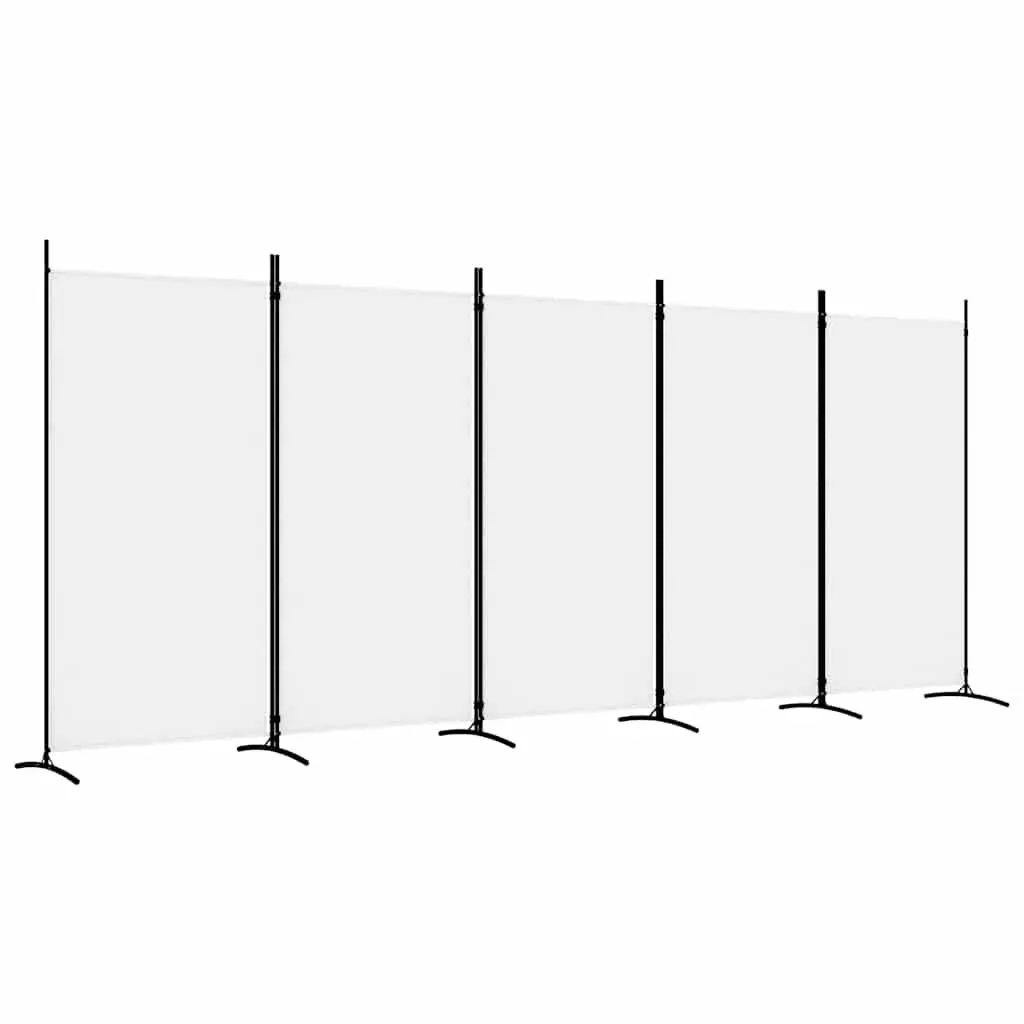 Room Divider 5-Panel Folding Screen White 433x180cm Privacy Partition