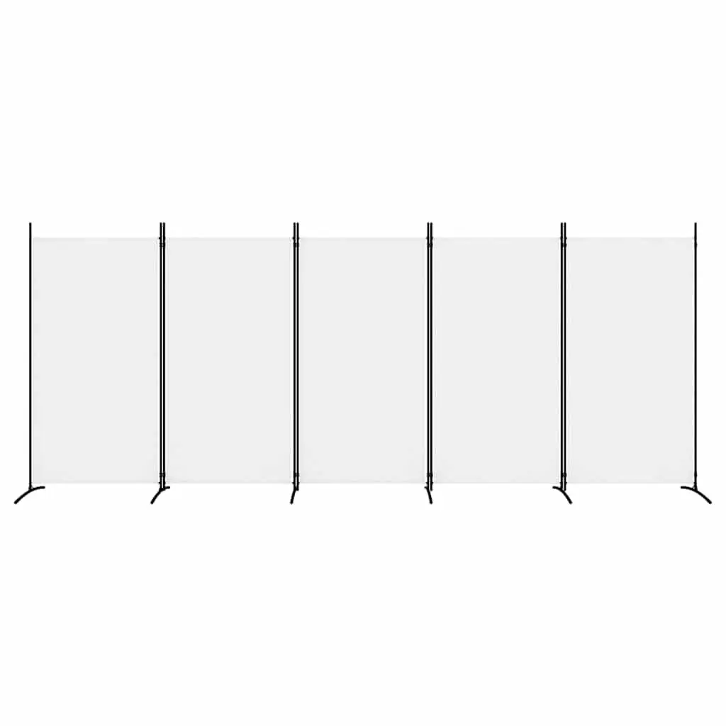 Room Divider 5-Panel Folding Screen White 433x180cm Privacy Partition