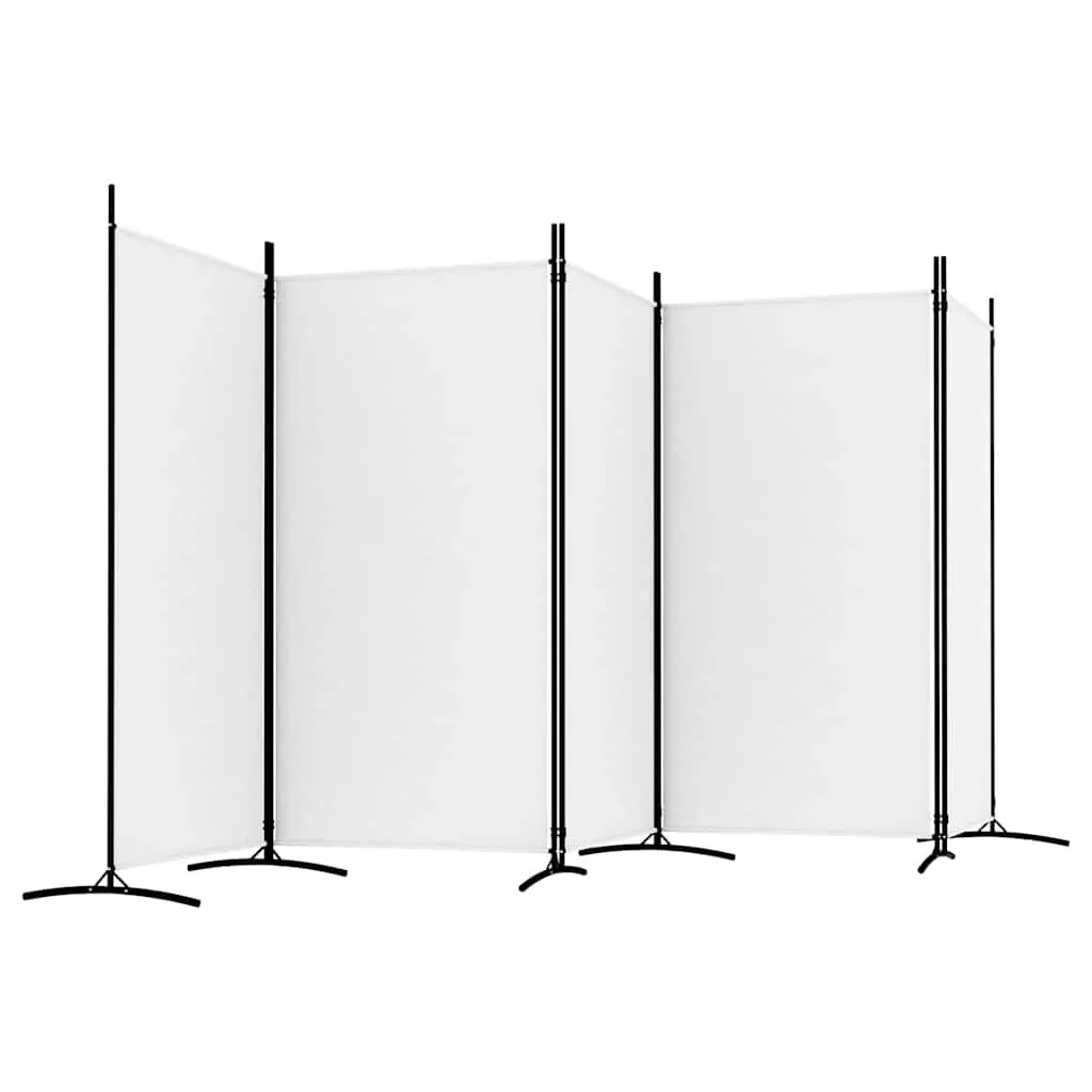 Room Divider 5-Panel Folding Screen White 433x180cm Privacy Partition