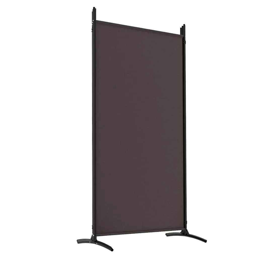 5-Panel Room Divider Privacy Screen 433 x 180 cm Brown Fabric Foldable