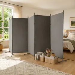 Value-Driven 5-Panel Room Divider with Anthracite Fabric