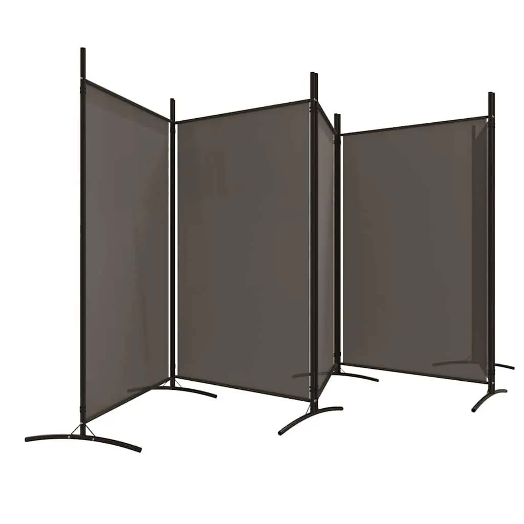5-Panel Room Divider Privacy Partition Foldable Anthracite Fabric