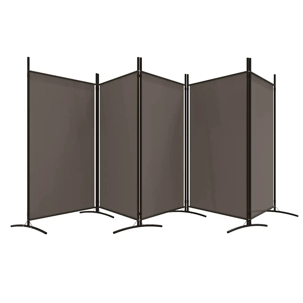 5-Panel Room Divider Privacy Partition Foldable Anthracite Fabric