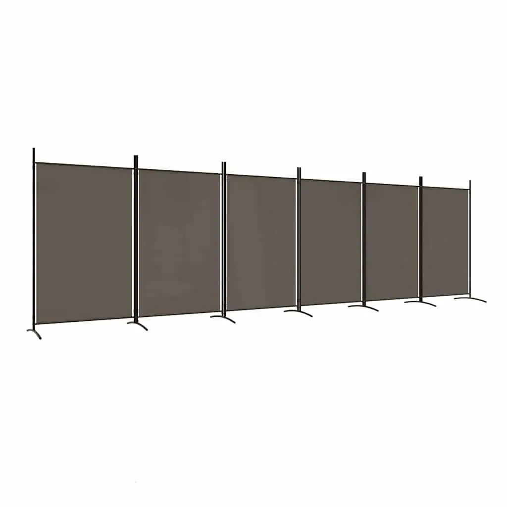 6-Panel Room Divider Privacy Screen Folding Fabric Anthracite