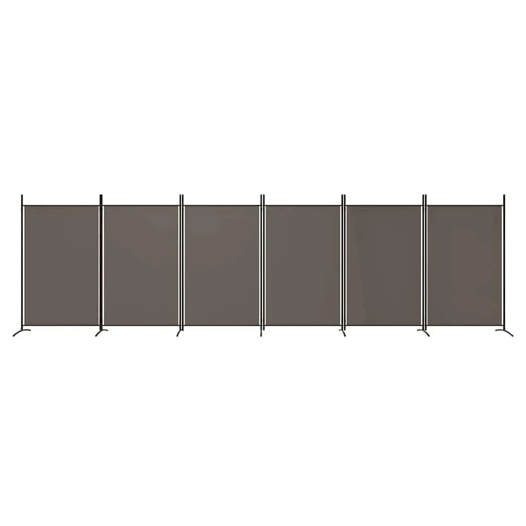 6-Panel Room Divider Privacy Screen Folding Fabric Anthracite
