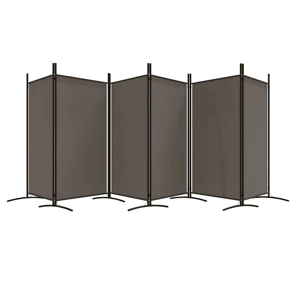 6-Panel Room Divider Privacy Screen Folding Fabric Anthracite
