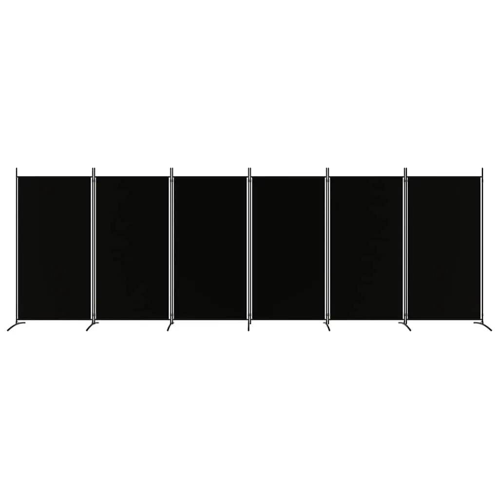 6 Panel Room Divider Foldable Privacy Space Divider Black