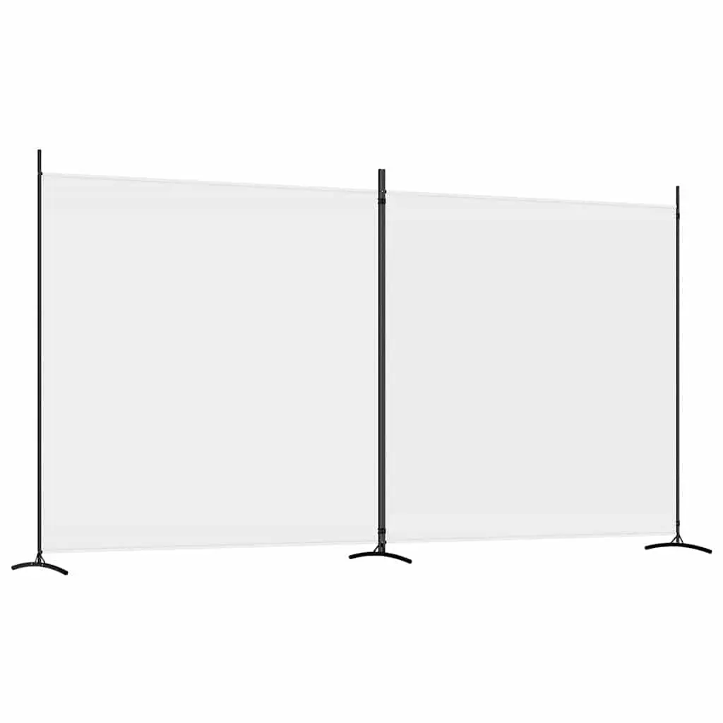 2-Panel Room Divider Privacy Screen Foldable Fabric 348x180cm White
