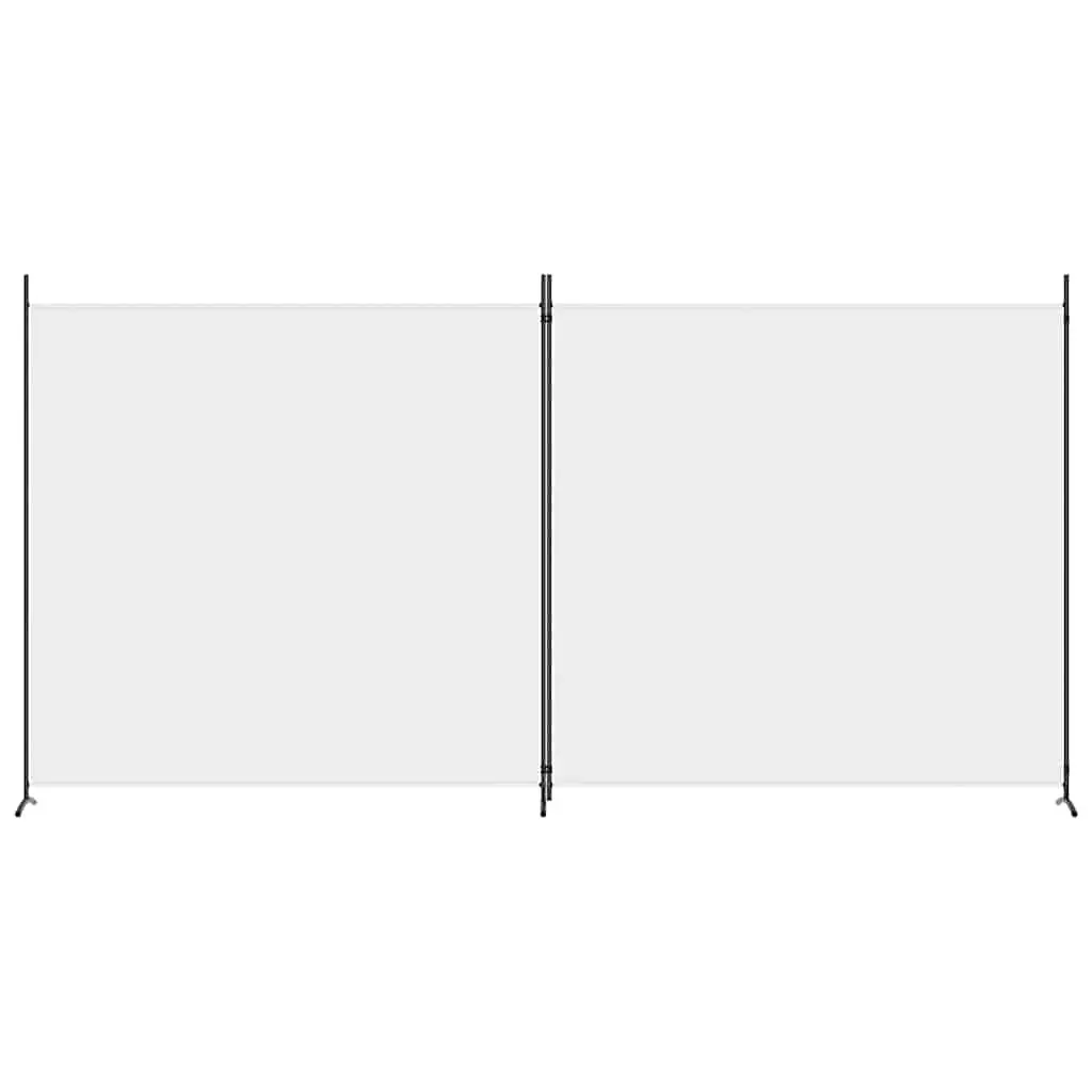 2-Panel Room Divider Privacy Screen Foldable Fabric 348x180cm White