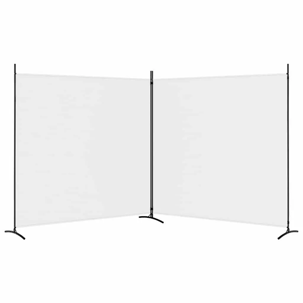 2-Panel Room Divider Privacy Screen Foldable Fabric 348x180cm White