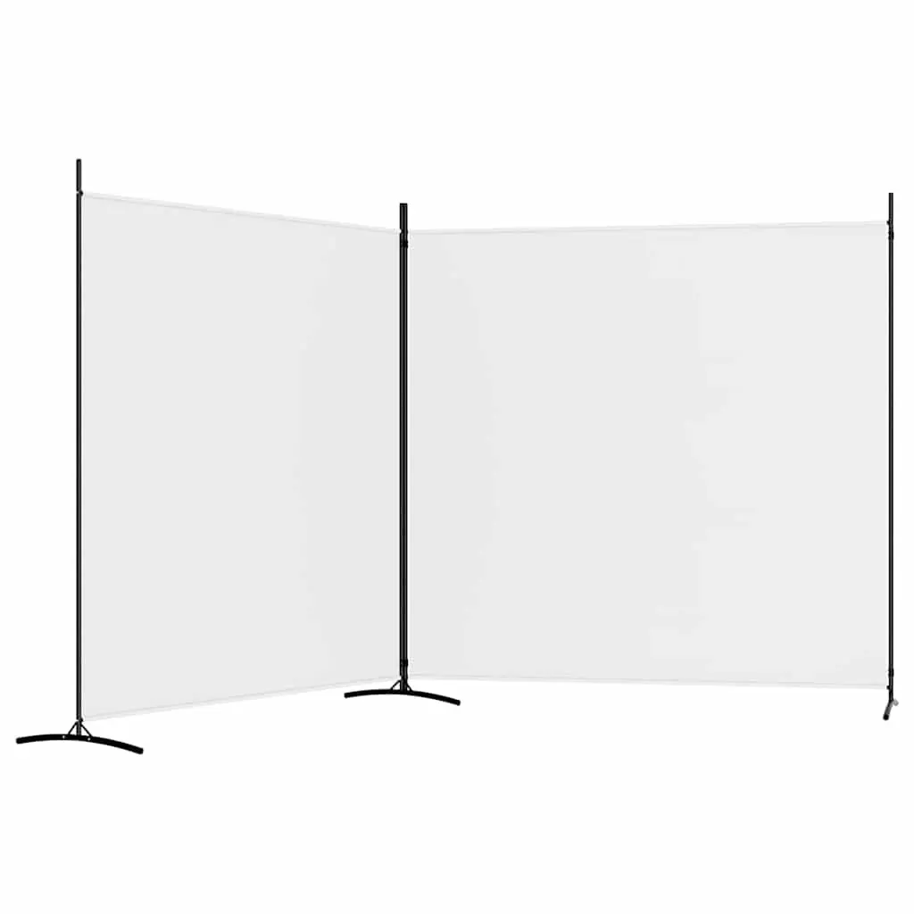 2-Panel Room Divider Privacy Screen Foldable Fabric 348x180cm White