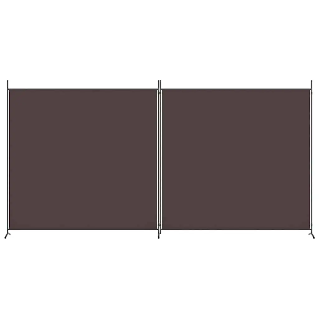 2-Panel Room Divider Privacy Separator Foldable Brown 348 x 180 cm