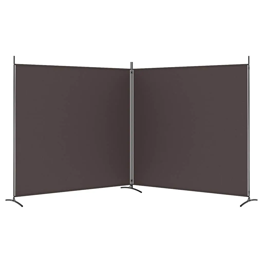 2-Panel Room Divider Privacy Separator Foldable Brown 348 x 180 cm