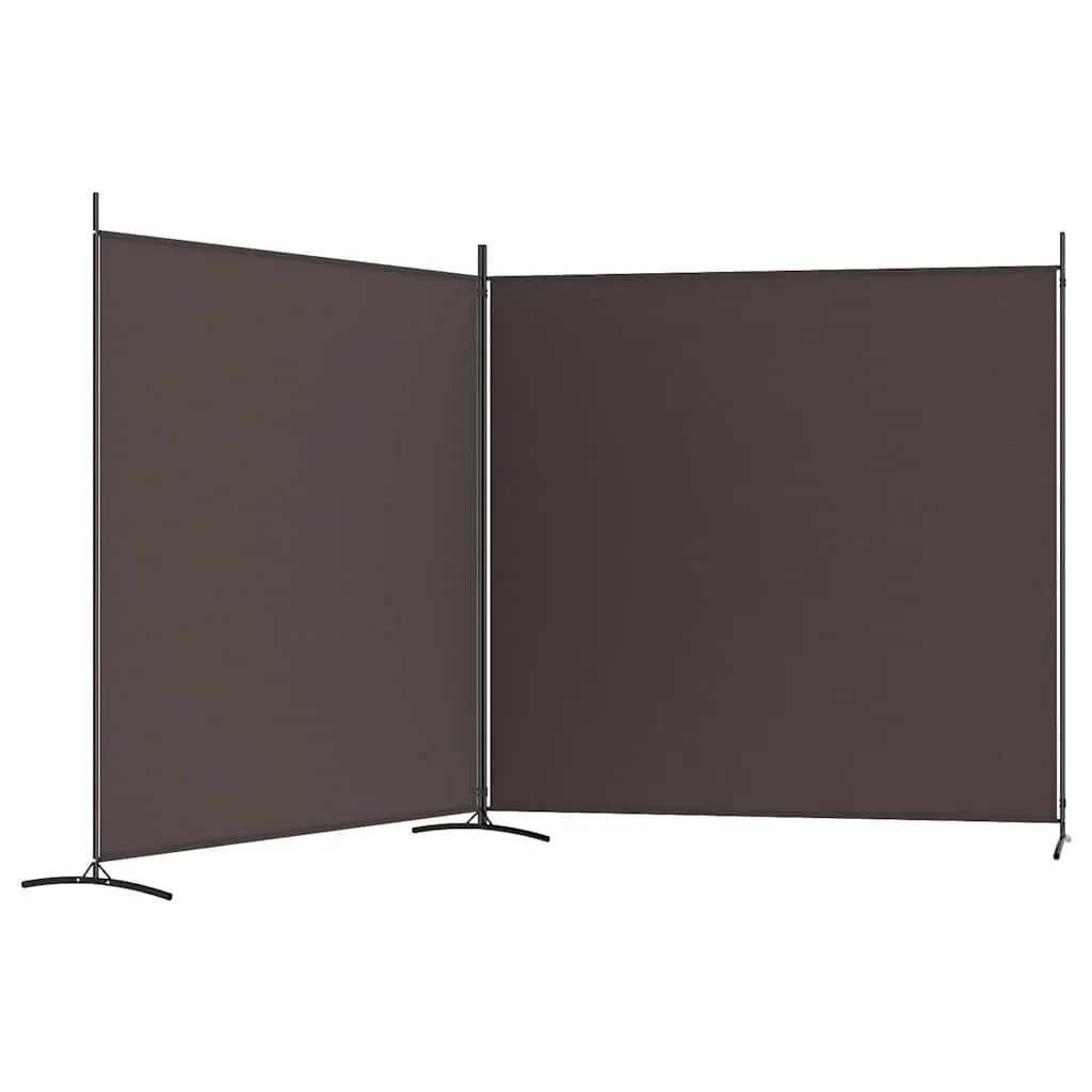 2-Panel Room Divider Privacy Separator Foldable Brown 348 x 180 cm