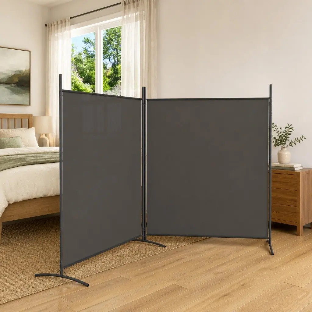 Room Divider 2-Panel Foldable Partition Screen Anthracite 348x180 cm