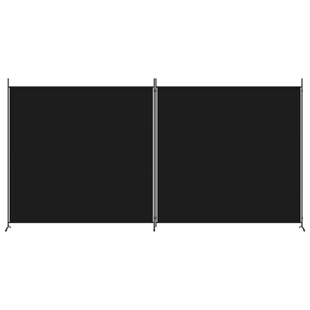 2-Panel Room Divider Screen Foldable Privacy Fabric Black