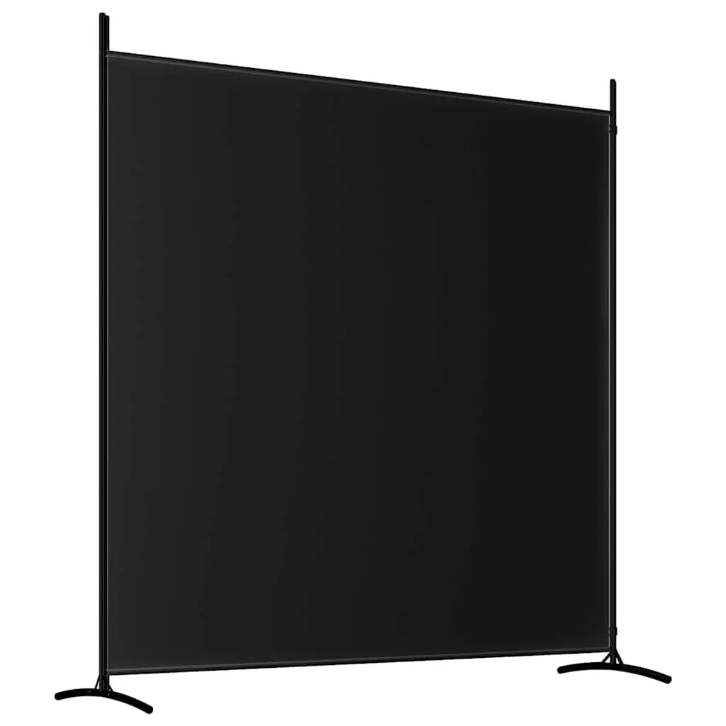 2-Panel Room Divider Screen Foldable Privacy Fabric Black