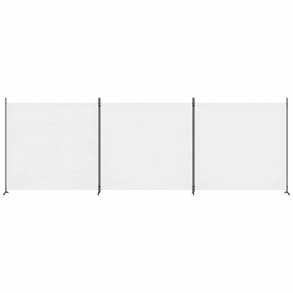 3-Panel Room Divider Fabric Folding Partition Screen 525 x 180 cm White