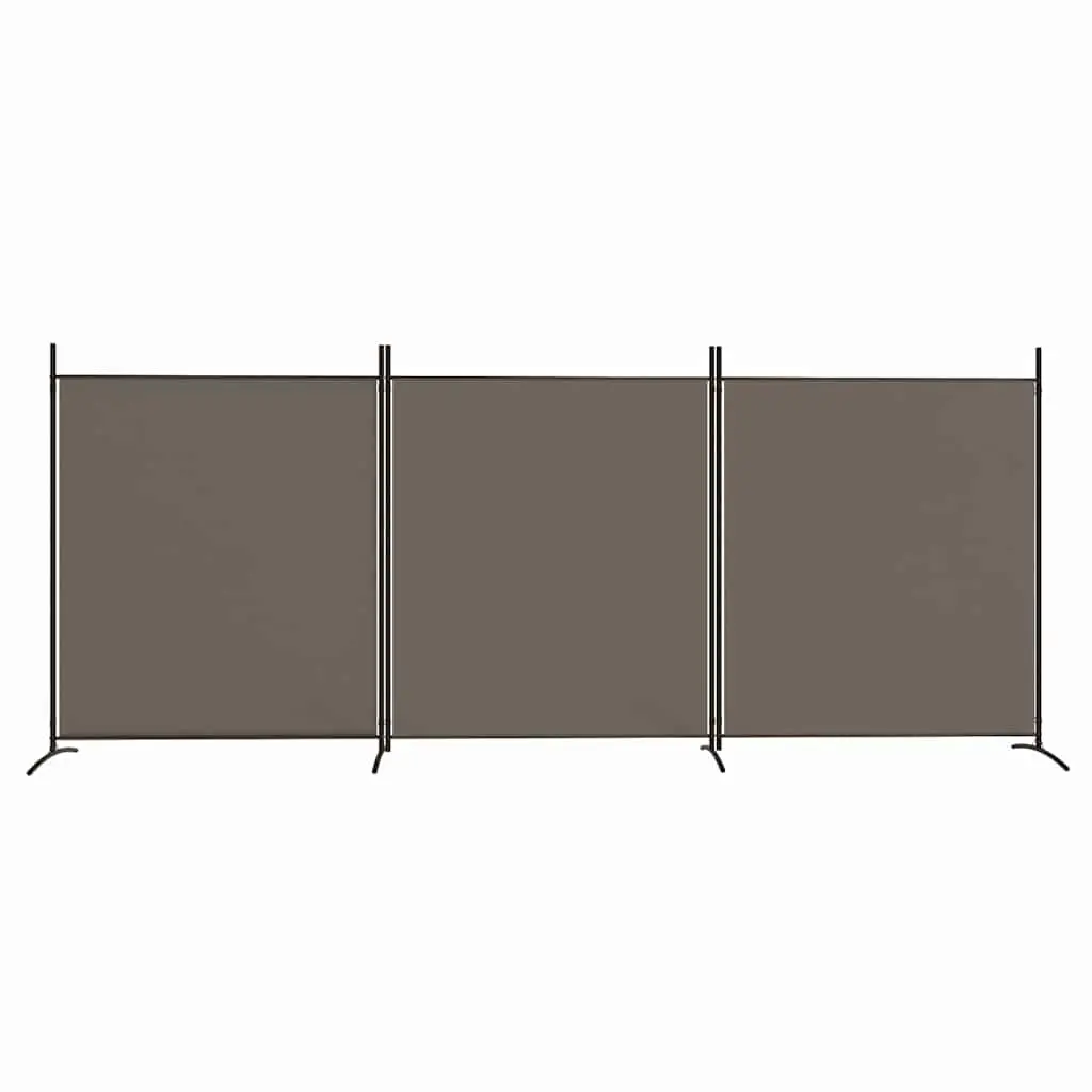 3-Panel Room Divider Privacy Screen Foldable Anthracite Fabric 525 x 180 cm