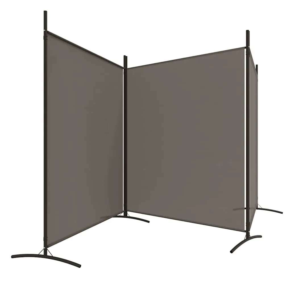 3-Panel Room Divider Privacy Screen Foldable Anthracite Fabric 525 x 180 cm