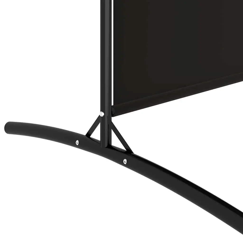 3-Panel Room Divider Privacy Partition Foldable Black Fabric 525x180cm