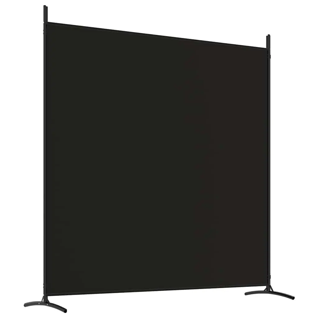 3-Panel Room Divider Privacy Partition Foldable Black Fabric 525x180cm