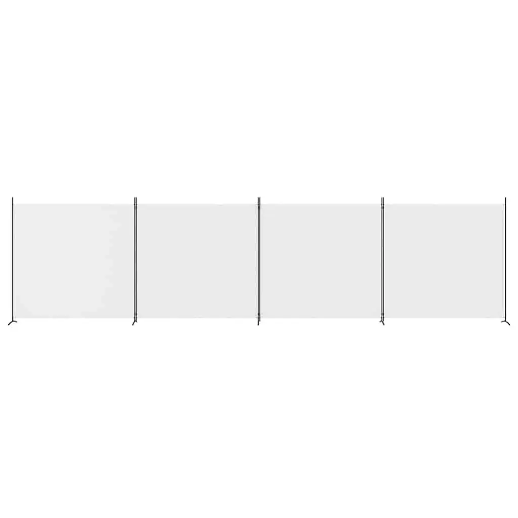 4 Panel Room Divider Privacy Screen Foldable Fabric White 698 x 180 cm