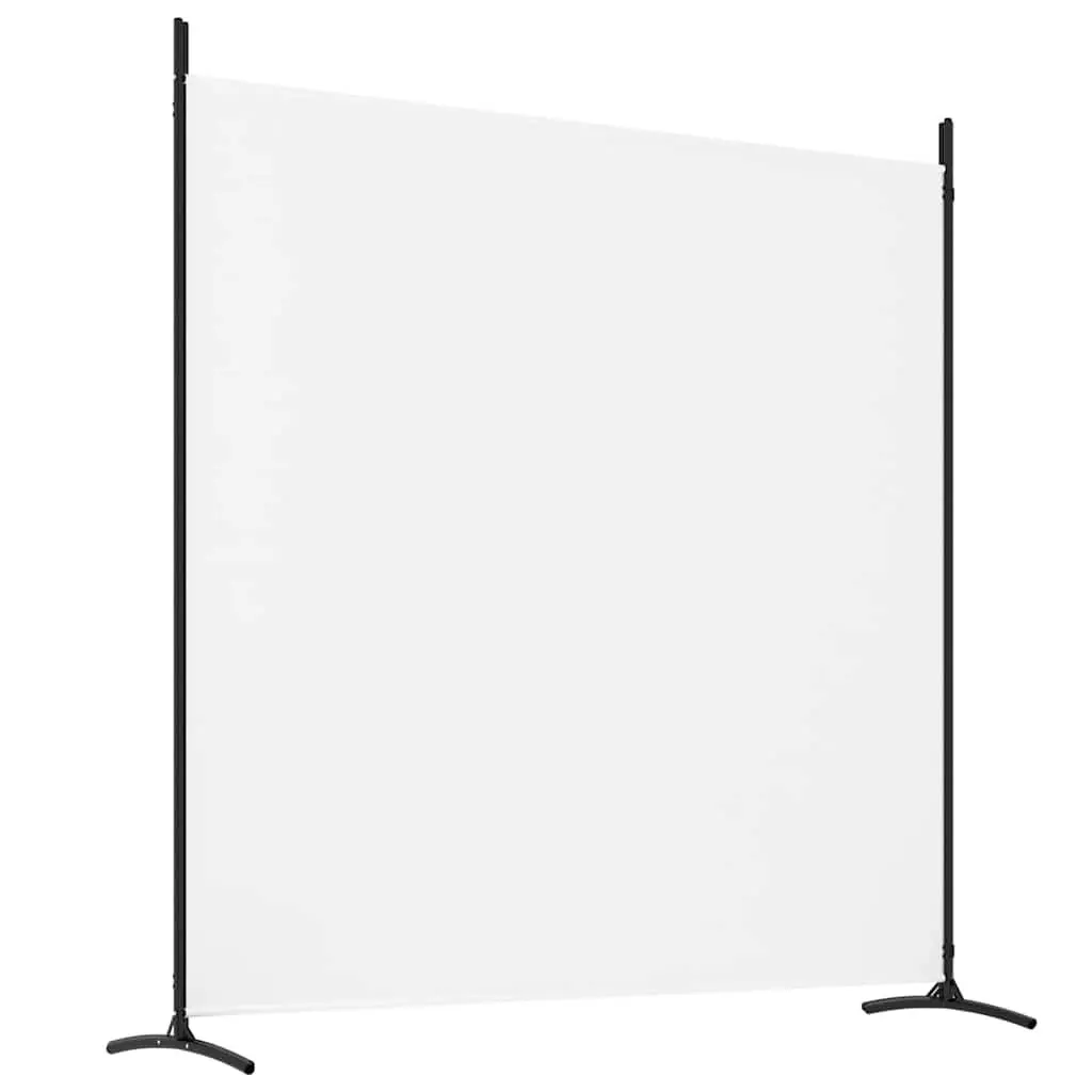 4 Panel Room Divider Privacy Screen Foldable Fabric White 698 x 180 cm