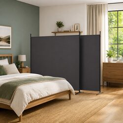 Practical Brown 4-Panel Room Divider for Your Needs