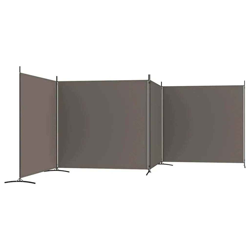 4-Panel Room Divider Privacy Partition Folding Screen Anthracite Fabric 698 x 180 cm