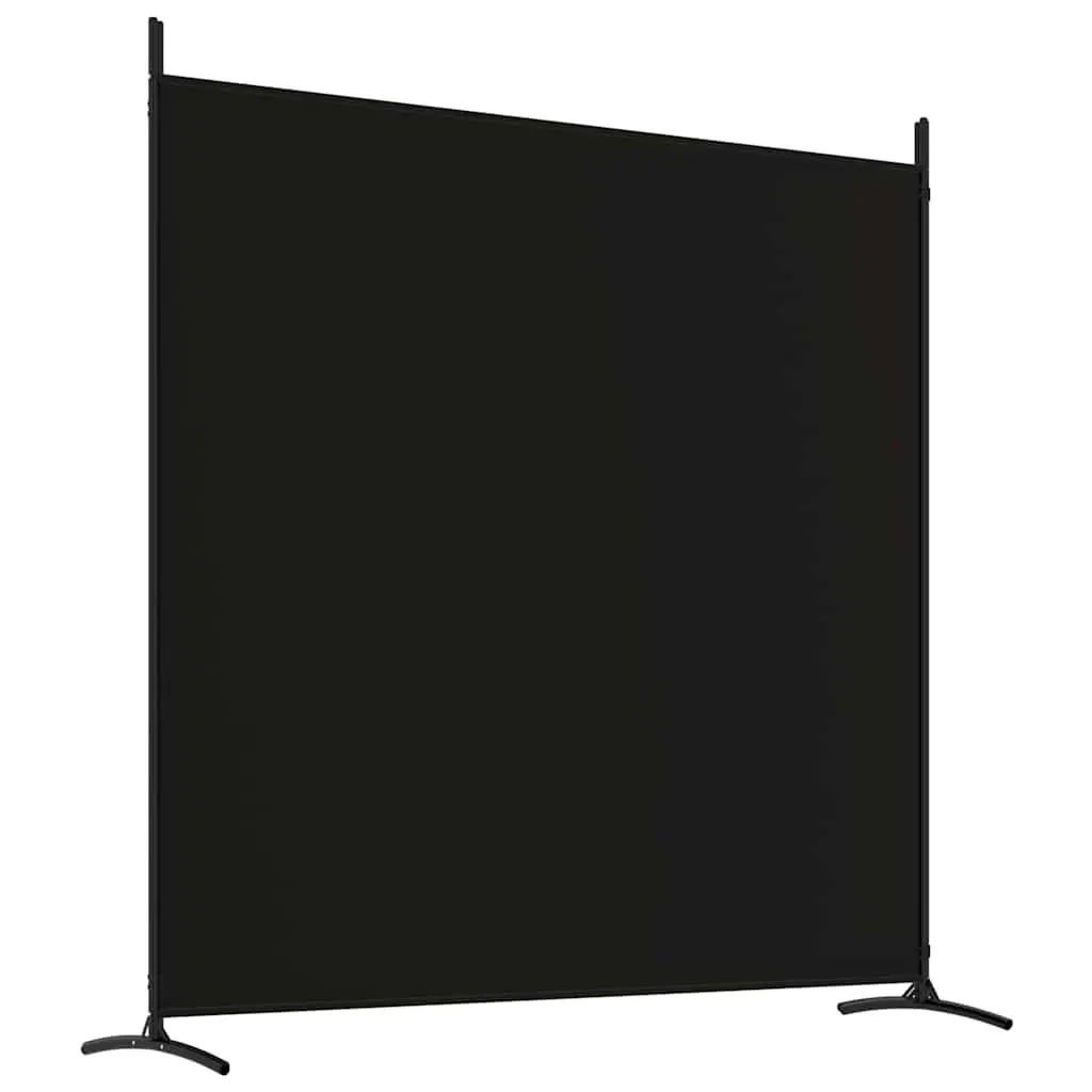 4 Panel Room Divider Folding Partition Screen Privacy 698x180 cm Black Fabric
