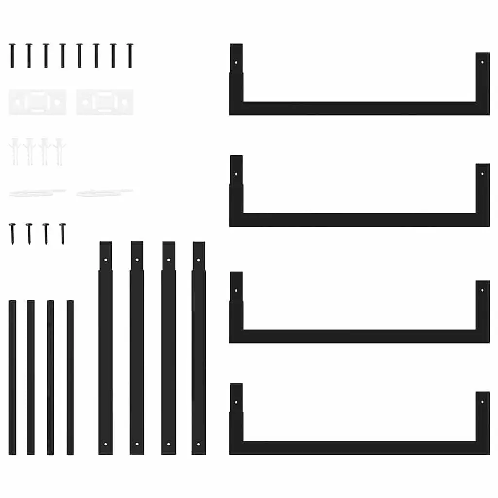 Firewood Rack Log Storage Holder Steel Black 50 x 28 x 56 cm