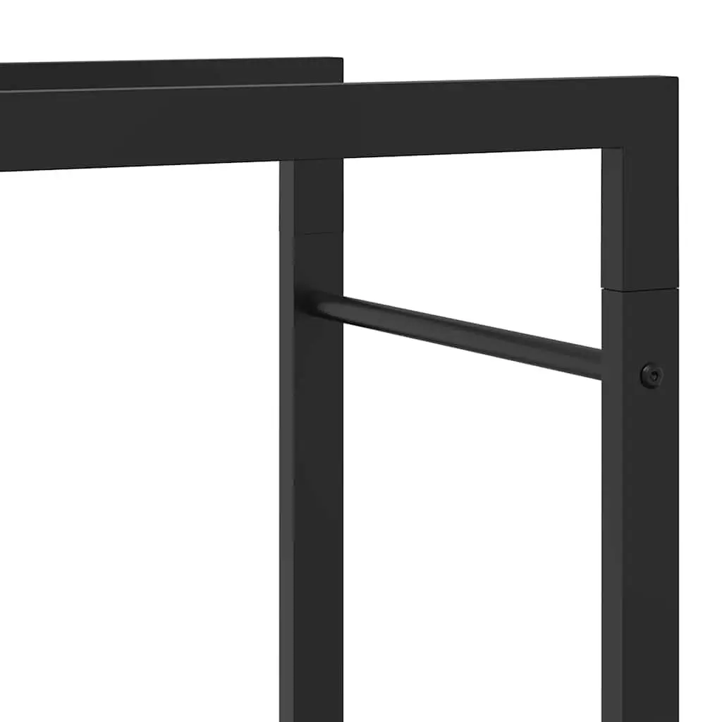 Firewood Rack Log Storage Holder Steel Black 50 x 28 x 56 cm