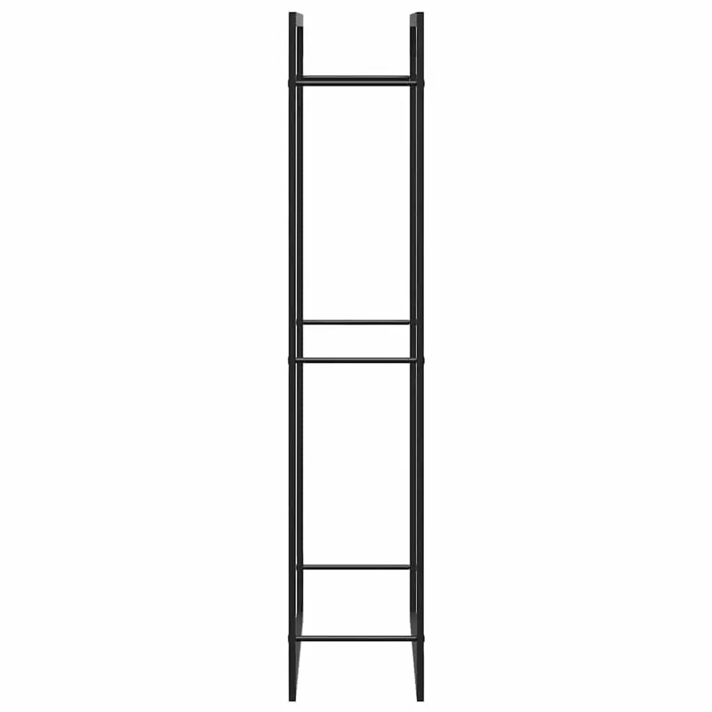 Firewood Rack Log Storage Holder Black Steel 80 x 28 x 154 cm