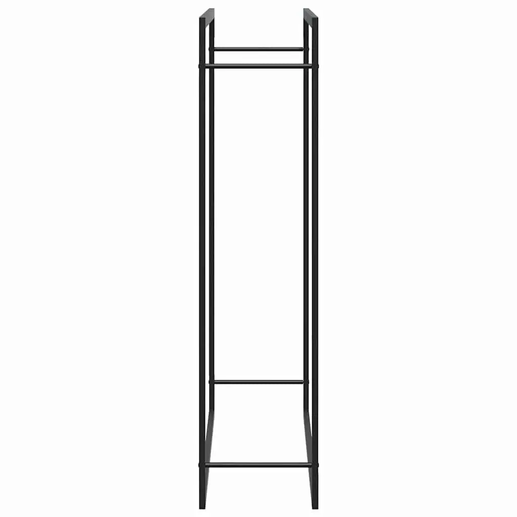 Firewood Rack Log Storage Holder Steel Black Outdoor Garden 110 x 28 x 116 cm