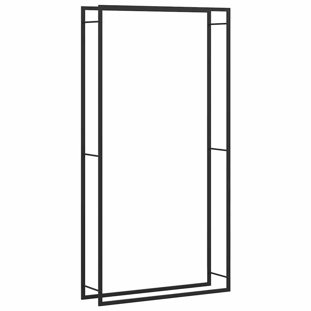 Firewood Rack Log Storage Stand 110x28x214cm Black Steel