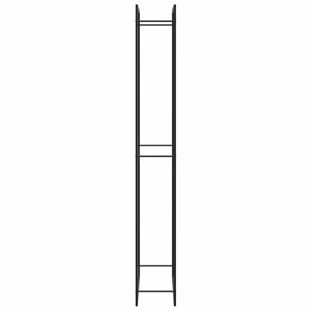 Firewood Rack Log Storage Stand 110x28x214cm Black Steel
