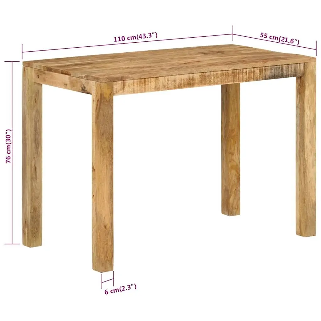 Solid Wood Dining Table 110x55x76 cm in Brown
