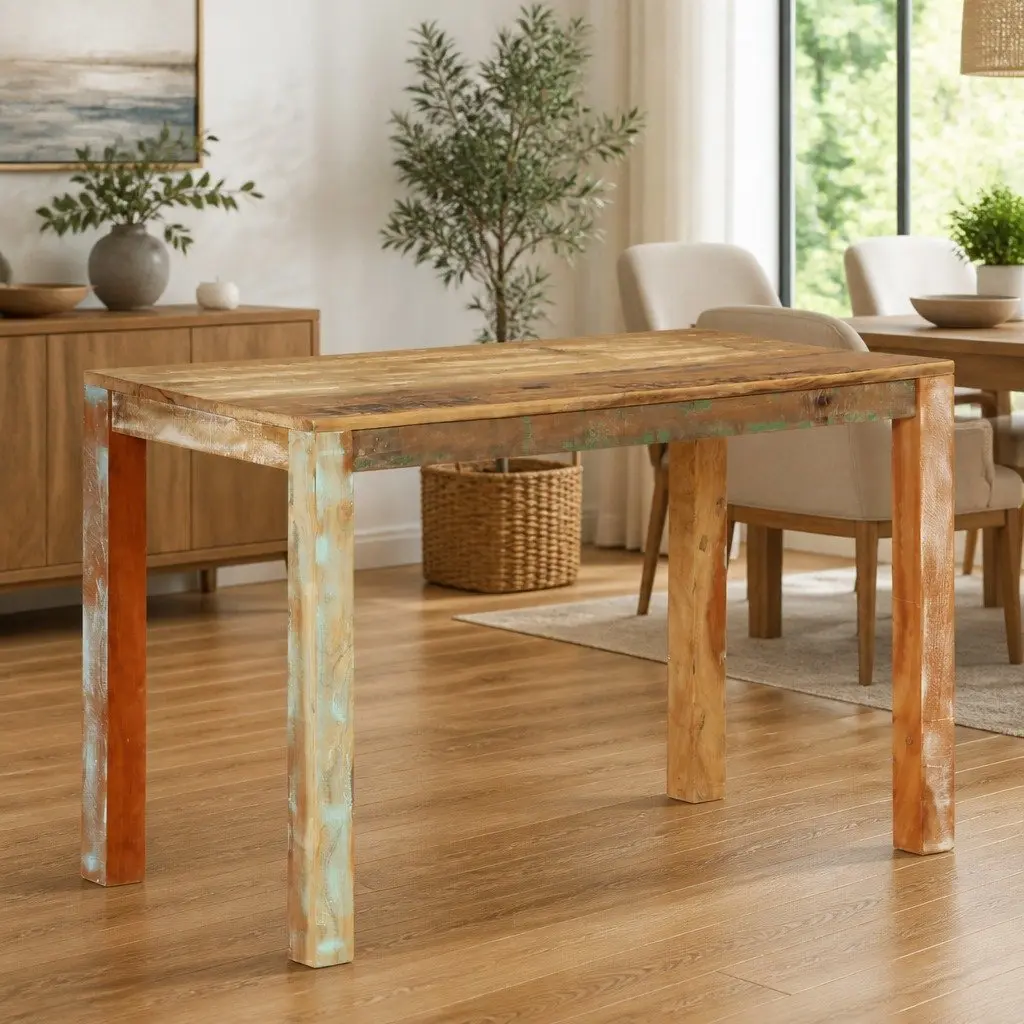 Dining Table Solid Reclaimed Wood 110x55x76 cm Multicolour