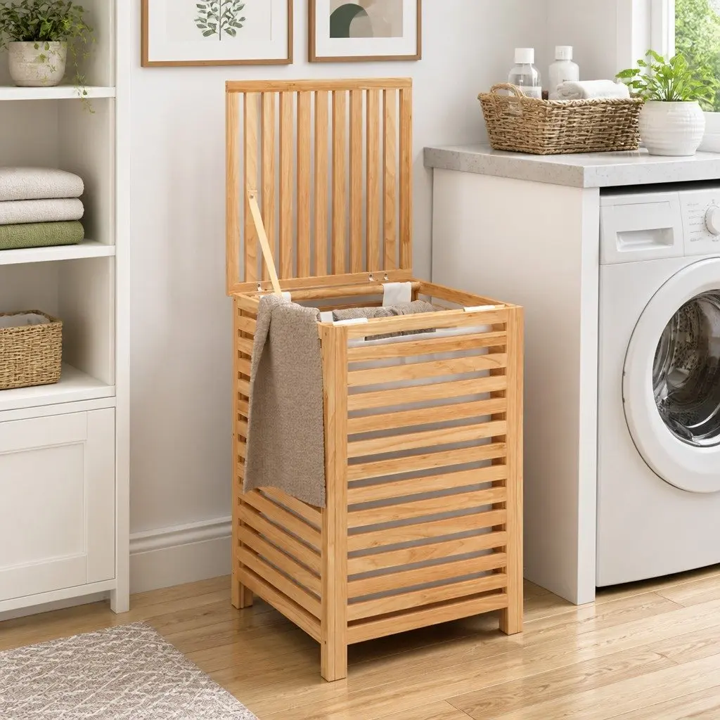 Wooden Laundry Basket