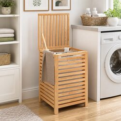 Comfortable and Functional Wooden Laundry Basket