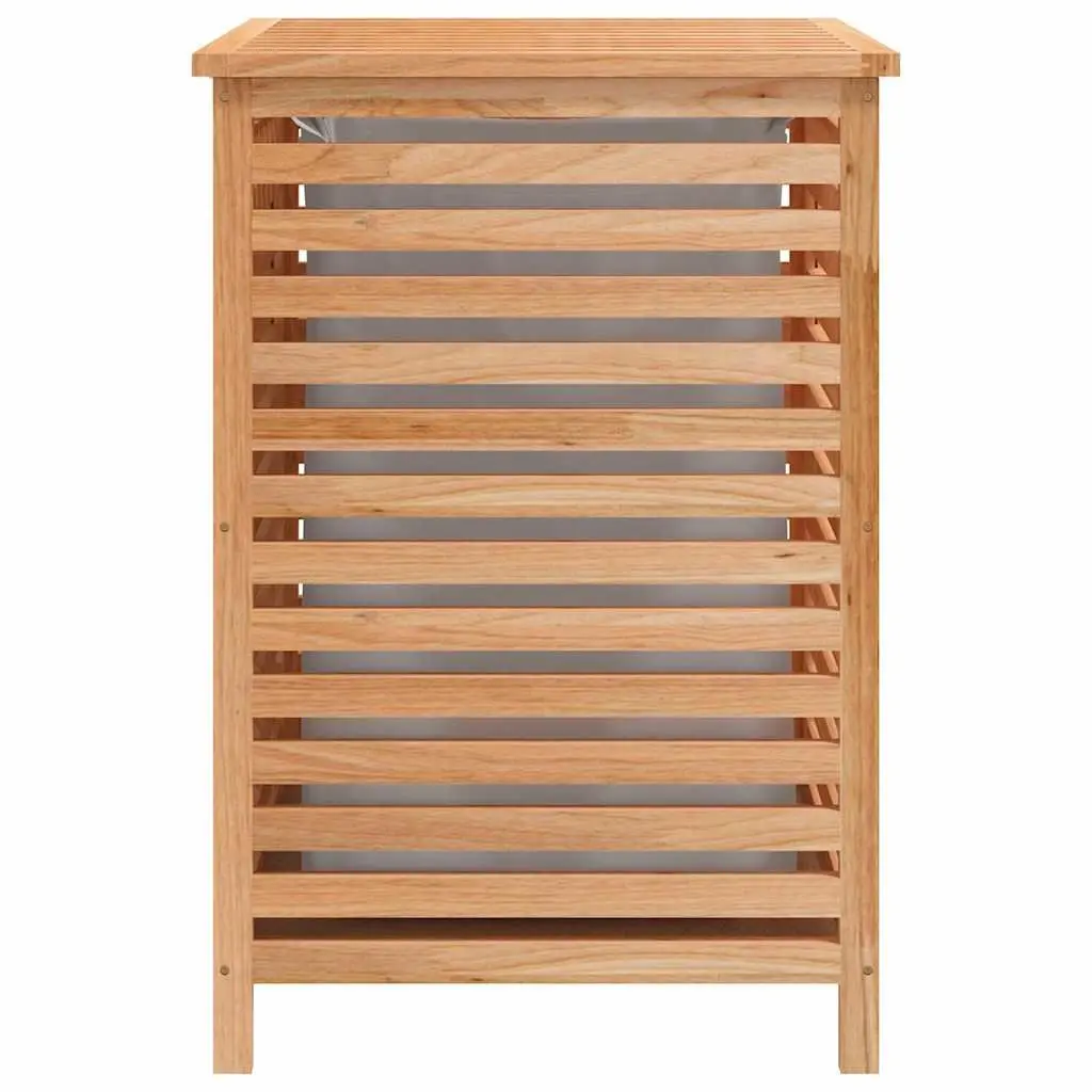 Wooden Laundry Basket Storage Hamper 45x45x65 cm Brown Solid Wood with Removable Bag
