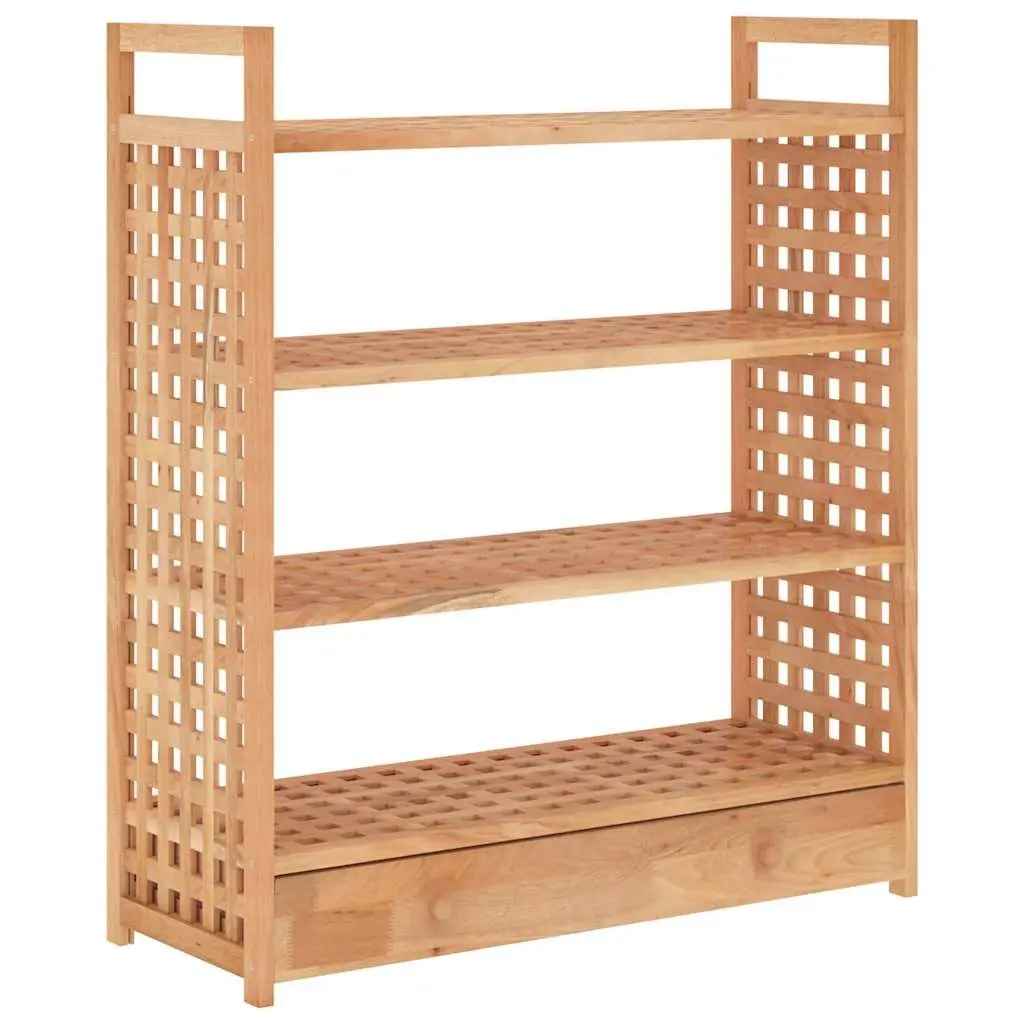 Wooden Shoe Rack Storage Organiser 70x27x81 cm Brown 4 Shelf