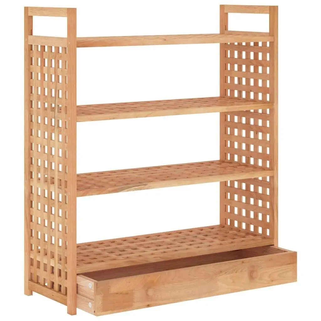 Wooden Shoe Rack Storage Organiser 70x27x81 cm Brown 4 Shelf