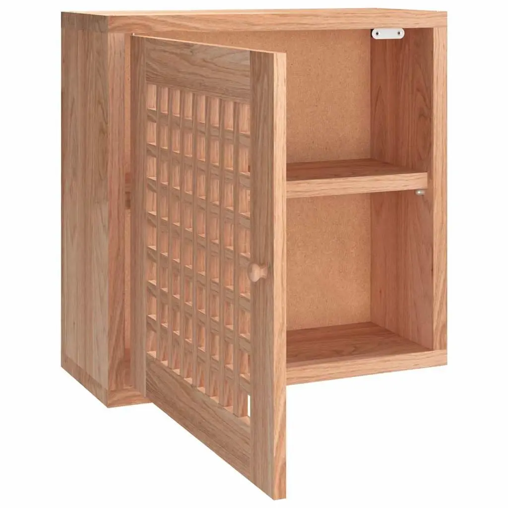 Wall Cabinet Storage Organiser 42x18x42cm Solid Wood Brown 2 Compartment
