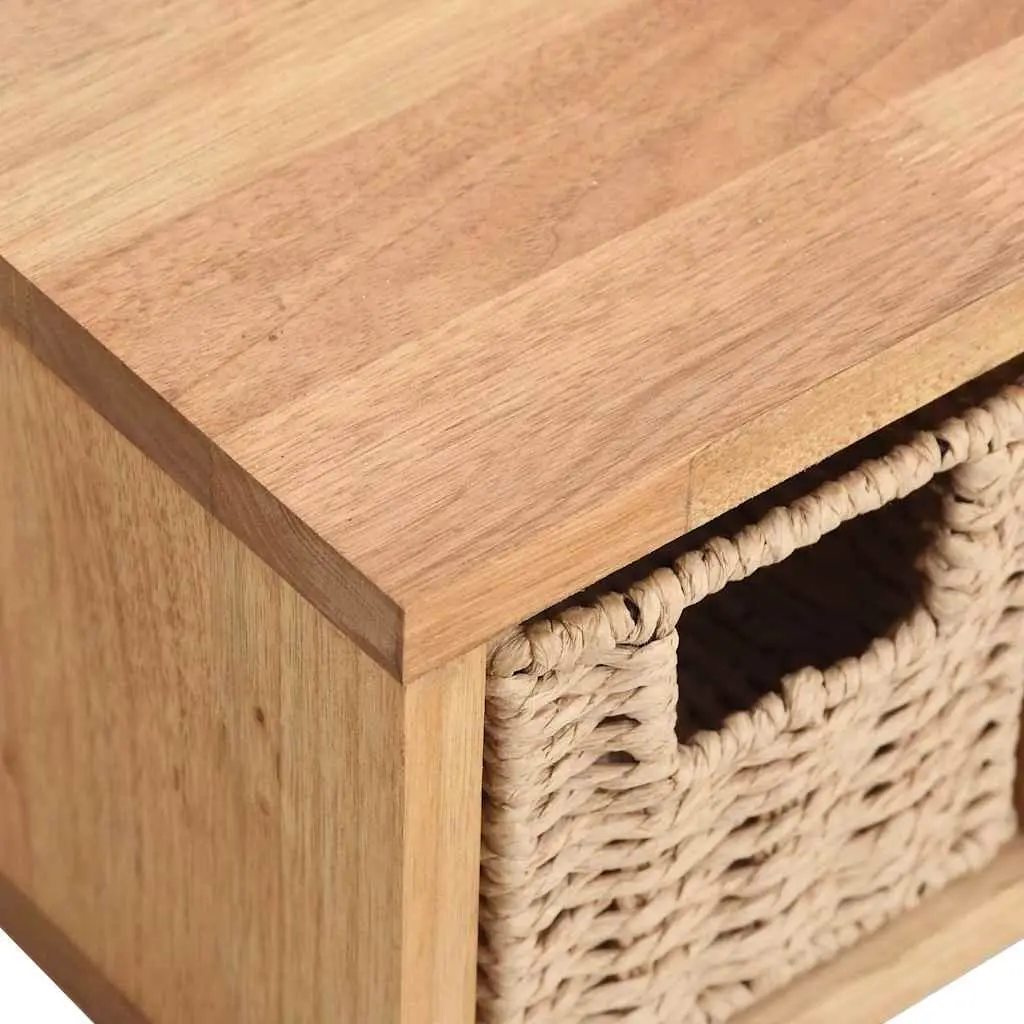 Wall Shelf with Removable Baskets, Solid Wood