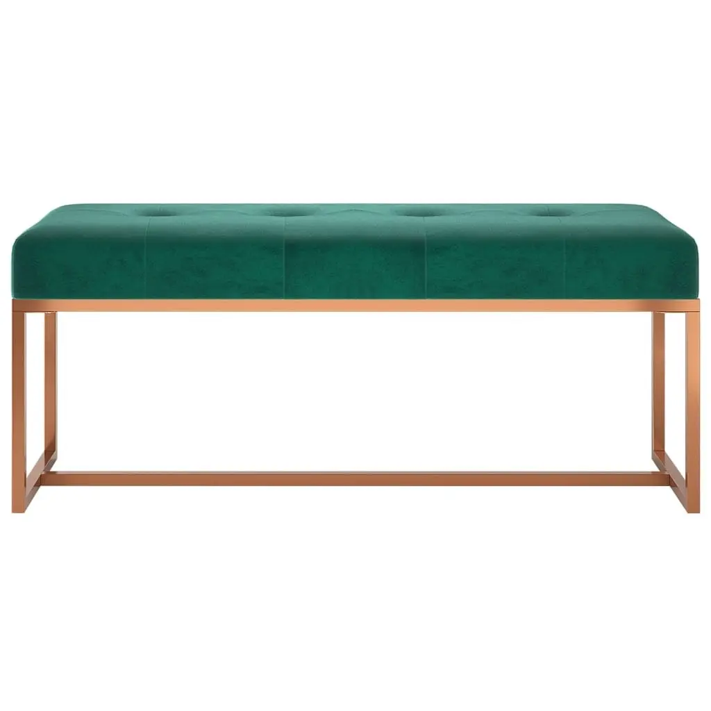 Storage Bench Velvet Padded Seat Living Room Bedroom Entryway Green 110 x 36 x 45 cm